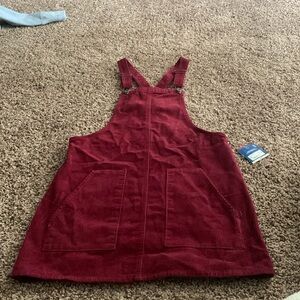 Maroon skirt overalls